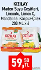 KIZILAY MADEN SUYU ÇEŞİTLERİ 6X200 ML fiyat ve kampanya bilgisi